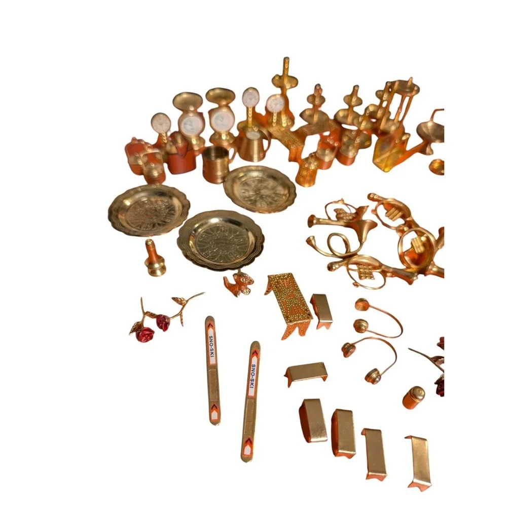 VINTAGE Brass Dollhouse Miniature Home Decor HUGE Lot